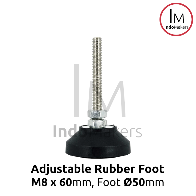 Aluminium Profile Adjuster Foot / Kaki Aluminium Profile Nylon M8 x 60mm D50