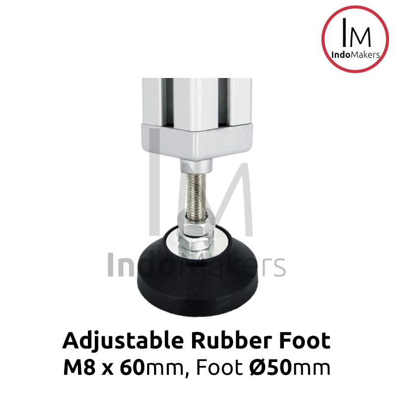Aluminium Profile Adjuster Foot / Kaki Aluminium Profile Nylon M8 x 60mm D50 - Image 3
