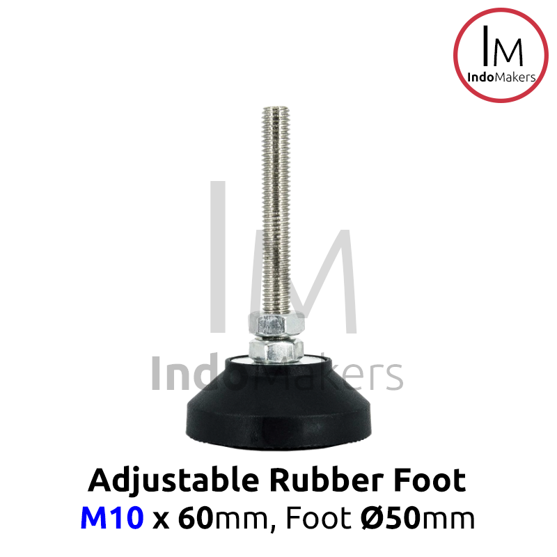Aluminium Profile Adjuster Foot / Kaki Profile Nylon M10 x 60mm D50