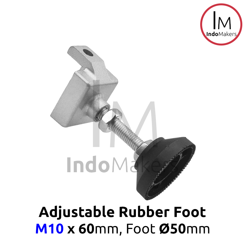 Aluminium Profile Adjuster Foot / Kaki Profile Nylon M10 x 60mm D50 - Image 2