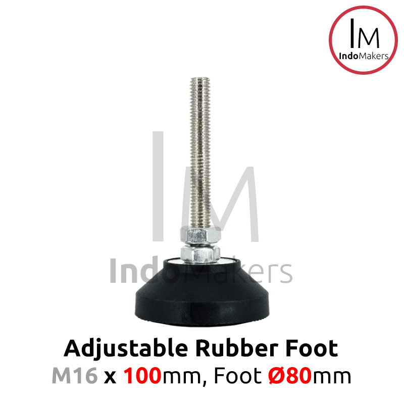 Aluminium Profile Adjuster Foot / Kaki Profile Nylon M16 x 100mm D80