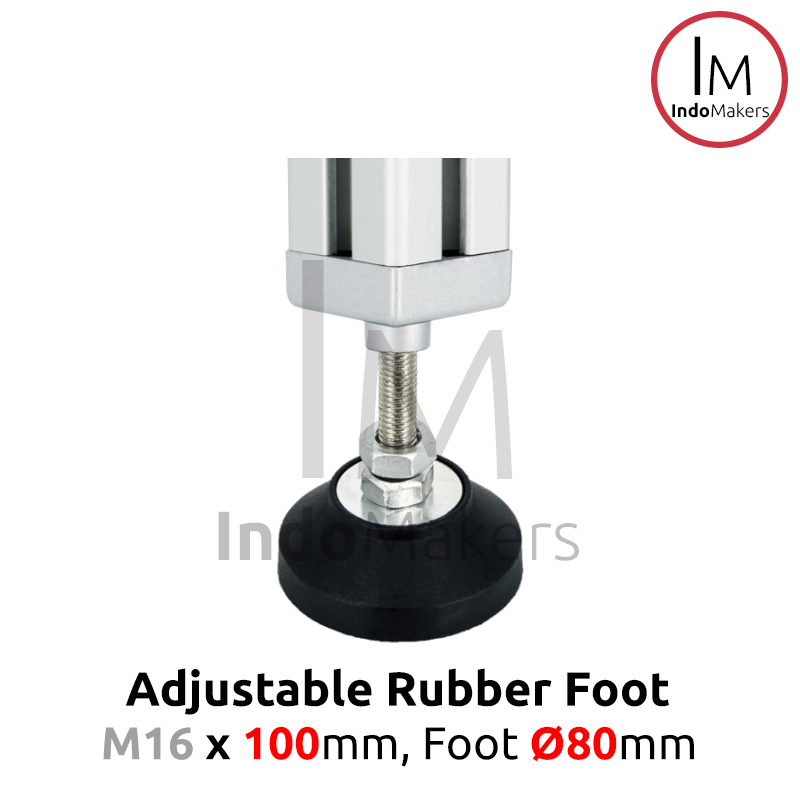 Aluminium Profile Adjuster Foot / Kaki Profile Nylon M16 x 100mm D80 - Image 3