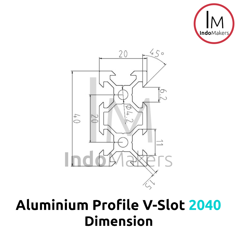 Aluminium Profile / Extrusion A6063 V Slot 2040 Linear Rail Black - Image 5