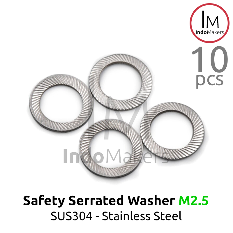 DIN9250 Safety Lock Washer Conical Serrated Stainless Steel SUS304 M2.5 Isi 10pcs - Image 3