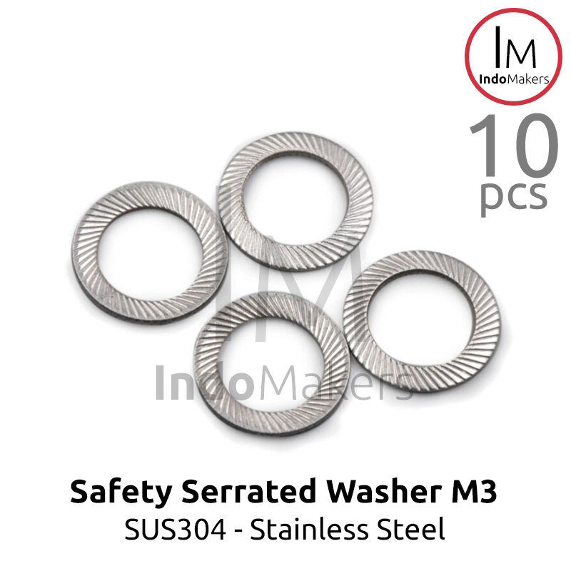 DIN9250 Safety Lock Washer Conical Serrated Stainless Steel SUS304 M3 Isi 10pcs - Image 3