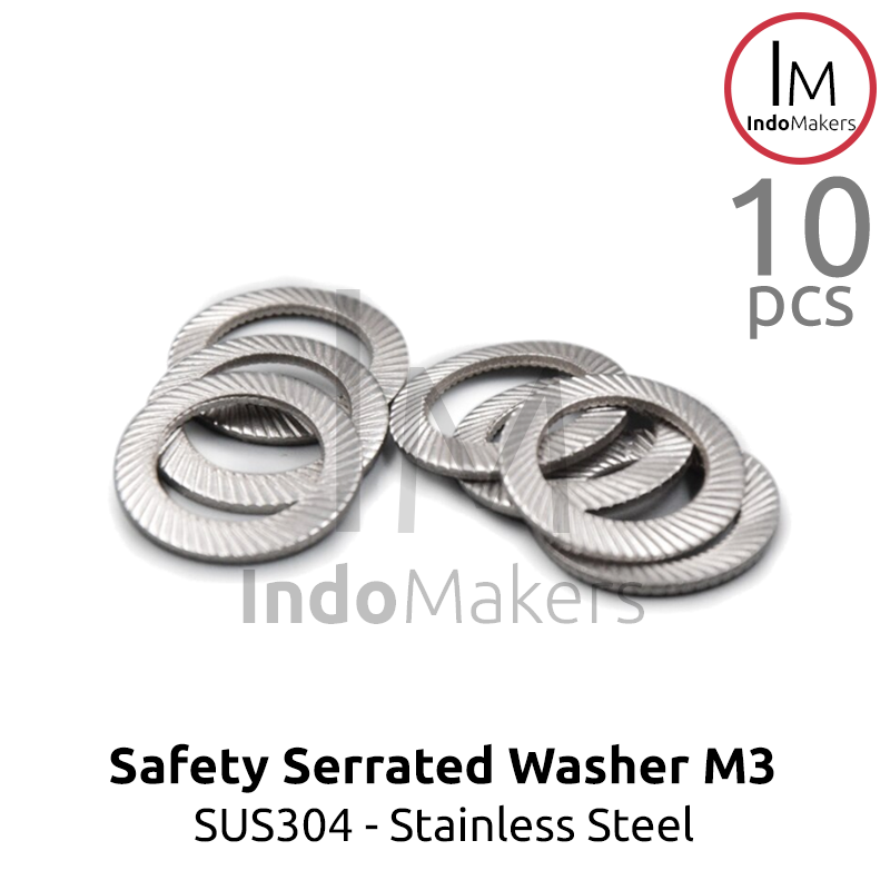 DIN9250 Safety Lock Washer Conical Serrated Stainless Steel SUS304 M3 Isi 10pcs - Image 4