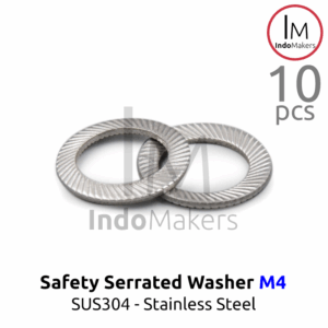 DIN9250 Safety Lock Washer Conical Serrated Stainless Steel SUS304 M4 Isi 10pcs