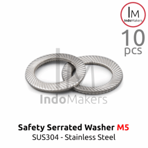 DIN9250 Safety Lock Washer Conical Serrated Stainless Steel SUS304 M5 Isi 10pcs