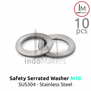 DIN9250 Safety Lock Washer Conical Serrated Stainless Steel SUS304 M10 Isi 10pcs