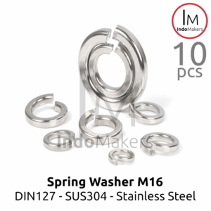 DIN127 Spring Washer / Ring Per Stainless Steel SUS304 M16 Isi 10pcs