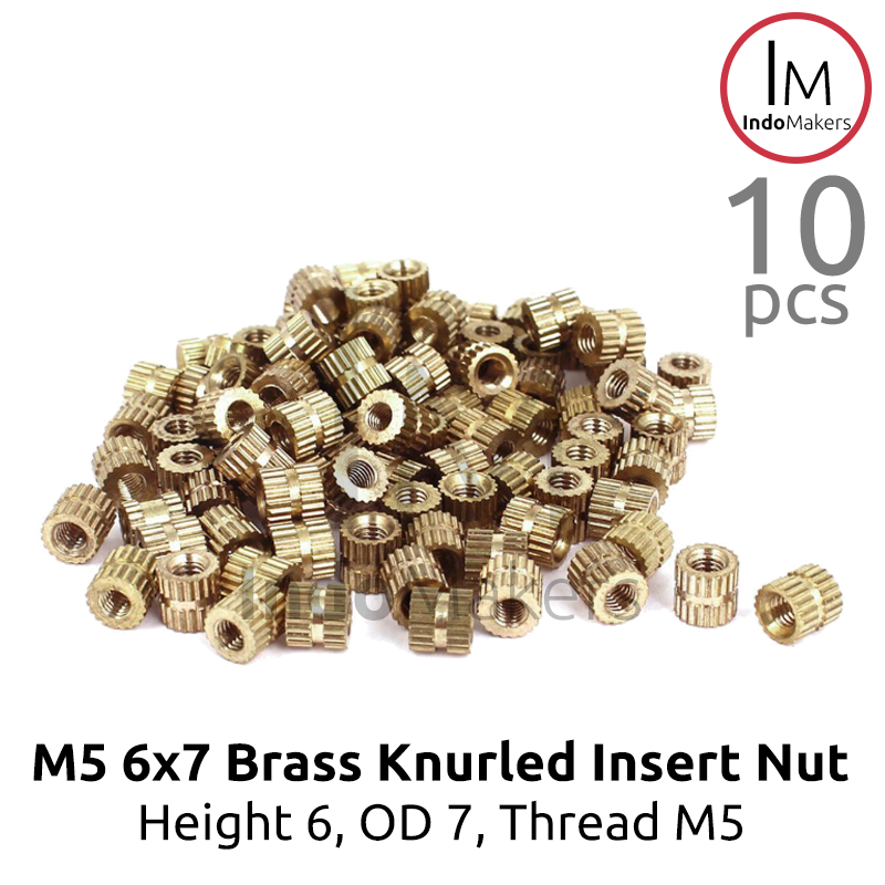 M5 6x7 Brass Insert Nut / Brass Hot Melt Nut Thread M5 / Drat M5 Isi 10pcs - Image 2