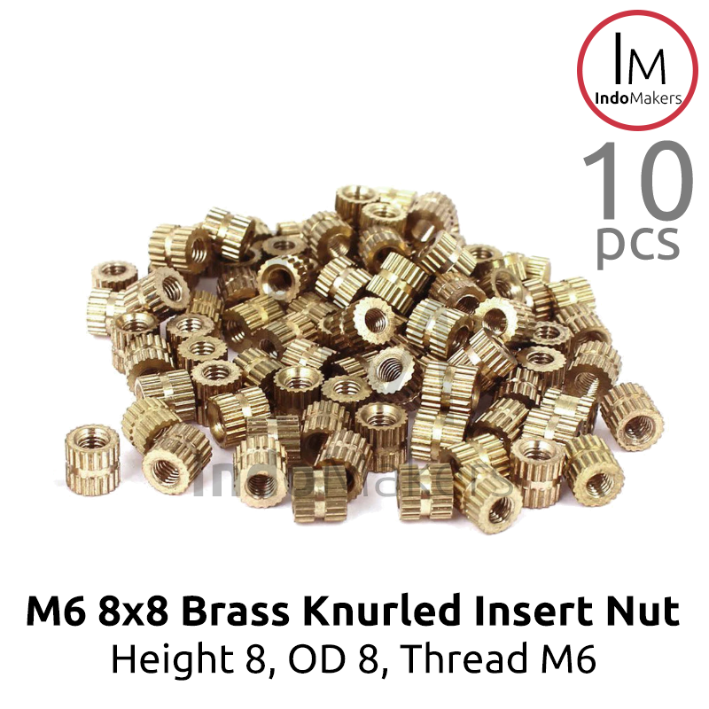 M6 8x8 Brass Insert Nut / Brass Hot Melt Nut Thread M6 / Drat M6 Isi 10pcs - Image 3