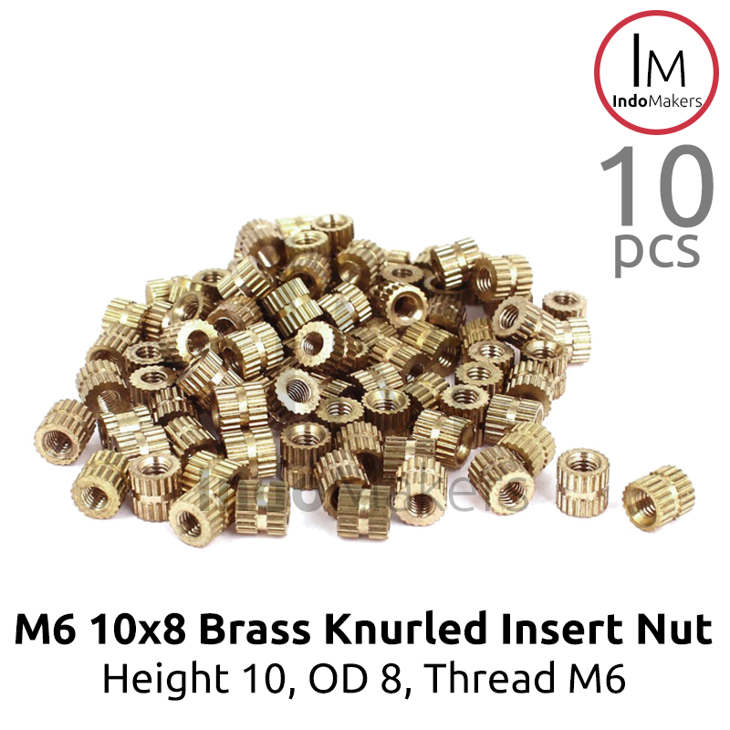 M6 10x8 Brass Insert Nut / Brass Hot Melt Nut Thread M6 / Drat M6 Isi 10pcs - Image 2