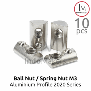 Ball Nut / Spring Nut sliding M3 Aluminium Profile 2020 Series Isi 10pcs