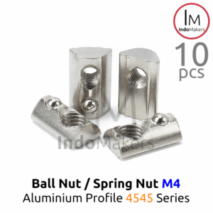 Ball Nut / Spring Nut sliding M4 Aluminium Profile 4545 Series Isi 10pcs