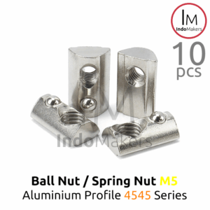 Ball Nut / Spring Nut sliding M5 Aluminium Profile 4545 Series Isi 10pcs