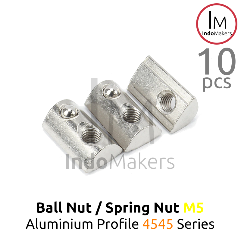 Ball Nut / Spring Nut sliding M5 Aluminium Profile 4545 Series Isi 10pcs - Image 2