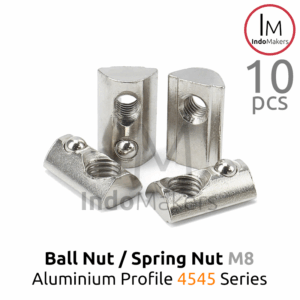 Ball Nut / Spring Nut sliding M8 Aluminium Profile 4545 Series Isi 10pcs