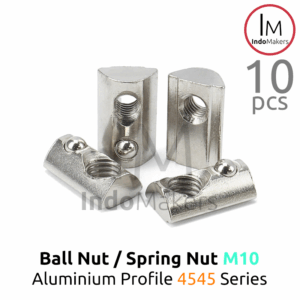 Ball Nut / Spring Nut sliding M10 Aluminium Profile 4545 Series Isi 10pcs