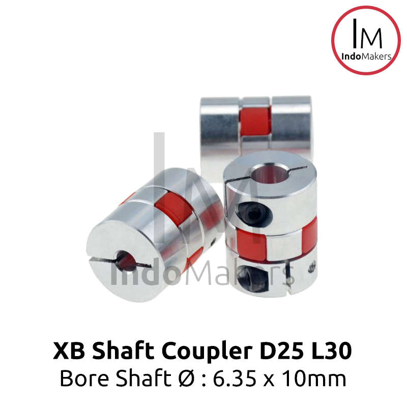 XB Shaft Coupler Flexible / Coupling CNC 6.35mmx10mm D25 L30 - Image 3
