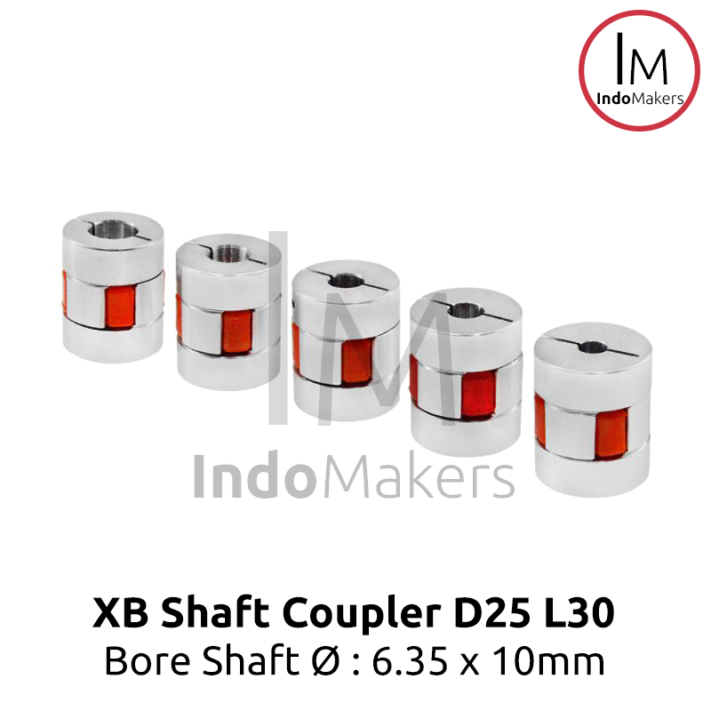 XB Shaft Coupler Flexible / Coupling CNC 6.35mmx10mm D25 L30 - Image 4