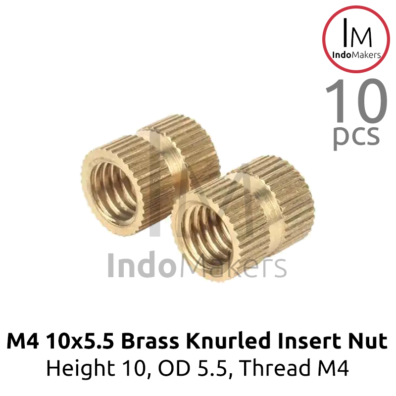 M4 10x5.5 Brass Insert Nut / Brass Hot Melt Nut Thread M4 / Drat M4 isi 10 pcs - Image 2