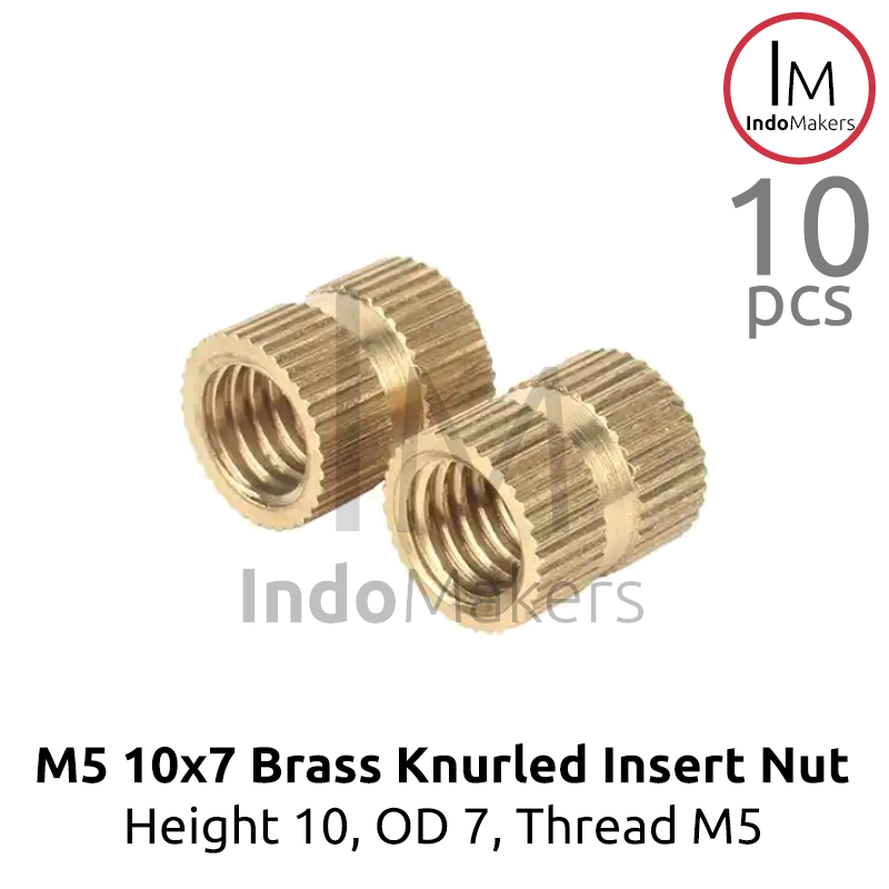 M5 10x7 Brass Insert Nut / Brass Hot Melt Nut Thread M5 / Drat M5 isi 10 pcs - Image 2