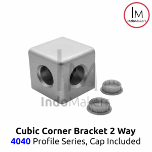 Aluminium Profile Cubic / Cube Corner Bracket With Cap 4040 Silver  2 Ways