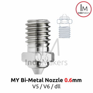 3D Printer MY Bi-Metal Hardened Steel Nozzle 0.6mm V5 / V6 Compatible