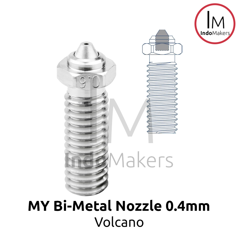 3D Printer MY Bi-Metal Hardened Steel Nozzle 0.4mm Volcano Compatible