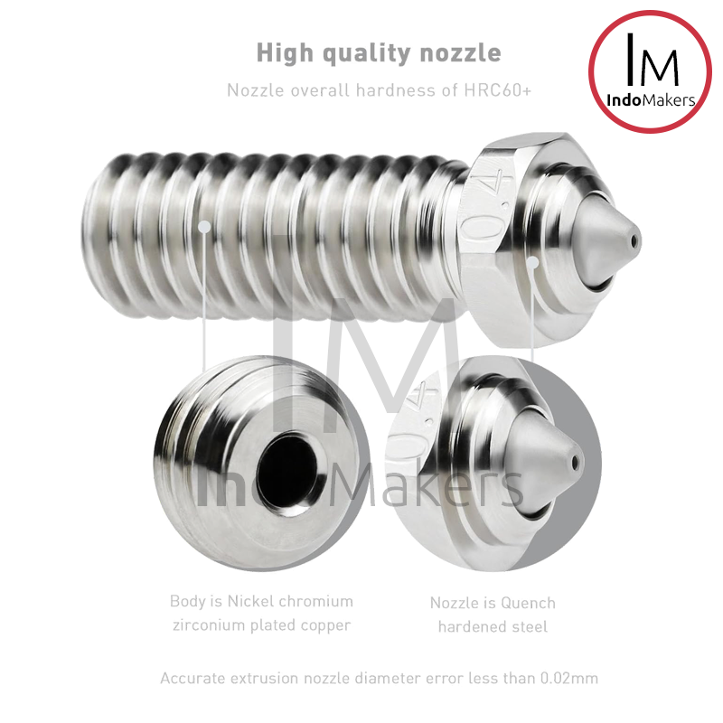 3D Printer MY Bi-Metal Hardened Steel Nozzle 0.4mm Volcano Compatible - Image 5