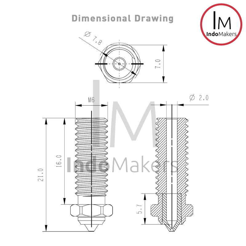 3D Printer MY Bi-Metal Hardened Steel Nozzle 0.4mm Volcano Compatible - Image 6