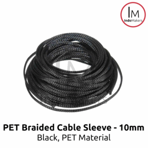 10mm PET Black Insulation Braided Sleeving, Wire Cables Protection