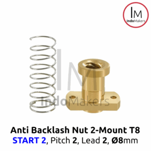 3D Printer Leadscrew 8mm 2-Start Anti Backlash Spring Nut 2-Mount