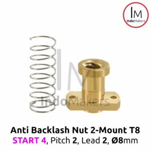 3D Printer Leadscrew 8mm 4-Start Anti Backlash Spring Nut 2-Mount