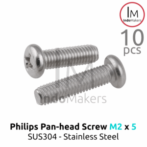 DIN7985 Philips Panhead Screw / Baut Plus Stainless Steel M2 x 5 Isi 10 pcs