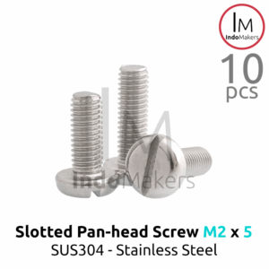 Slotted Panhead Screw / Baut Minus Stainless Steel M2 x 5 Isi 10 pcs