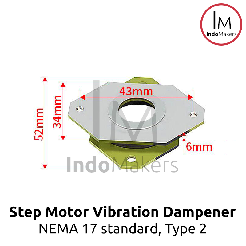 NEMA 17 Standard Stepper Motor Vibration Damper Dampener Green