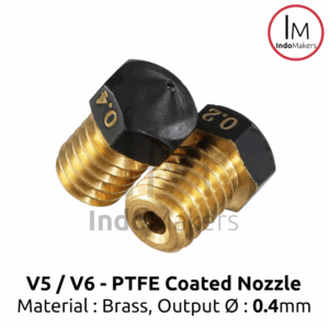 PTFE Teflon Coated V6 Brass 3D Printer Nozzle 0.4mm 1.75mm Filament