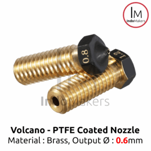 PTFE Teflon Coated Volcano Brass 3D Printer Nozzle 0.6mm 1.75mm Filament